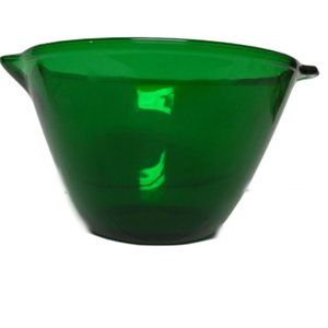 Emerald Green Glass Batter Bowl w Tab Handle & Pour Spout by Anchor Hocking